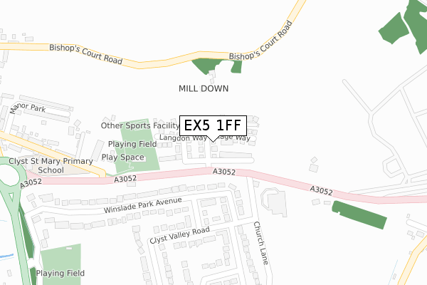 EX5 1FF map - large scale - OS Open Zoomstack (Ordnance Survey)