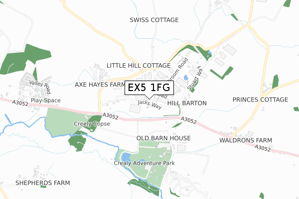 EX5 1FG map - small scale - OS Open Zoomstack (Ordnance Survey) EX5 1FG map - small scale - OS Open Zoomstack (Ordnance Survey)