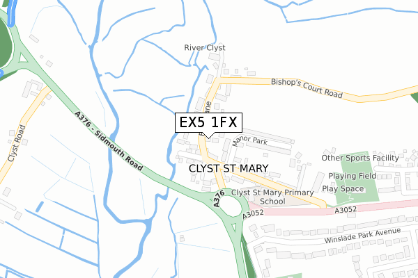 EX5 1FX map - large scale - OS Open Zoomstack (Ordnance Survey)