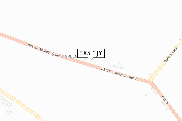 EX5 1JY map - large scale - OS Open Zoomstack (Ordnance Survey)