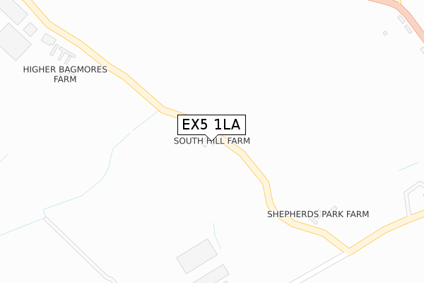 EX5 1LA map - large scale - OS Open Zoomstack (Ordnance Survey)