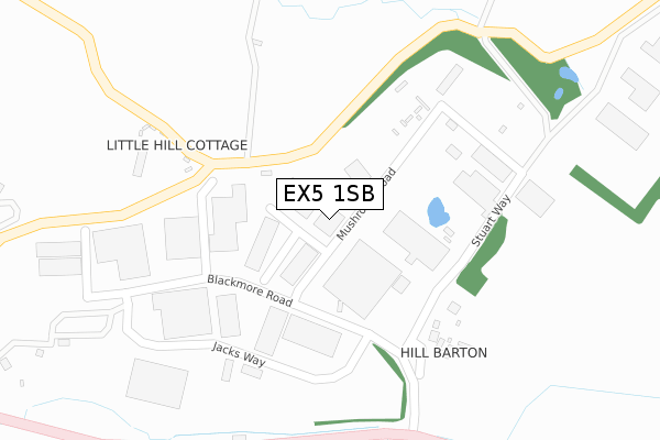 EX5 1SB map - large scale - OS Open Zoomstack (Ordnance Survey)