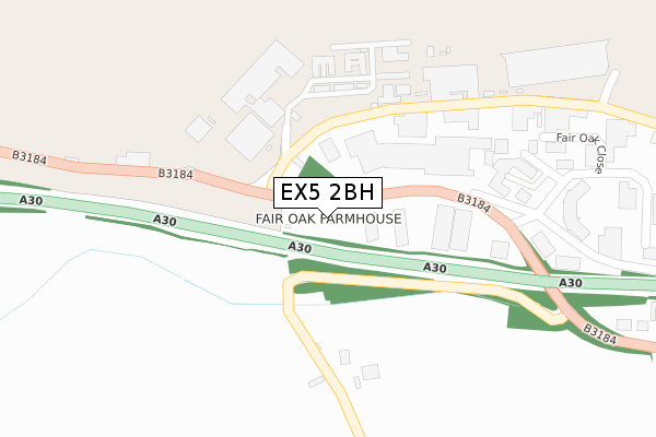 EX5 2BH map - large scale - OS Open Zoomstack (Ordnance Survey)