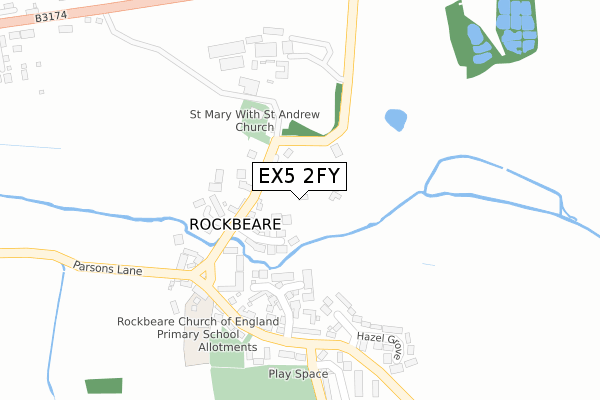 EX5 2FY map - large scale - OS Open Zoomstack (Ordnance Survey)