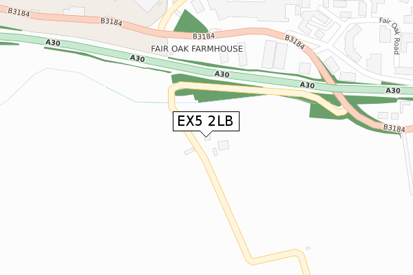 EX5 2LB map - large scale - OS Open Zoomstack (Ordnance Survey)