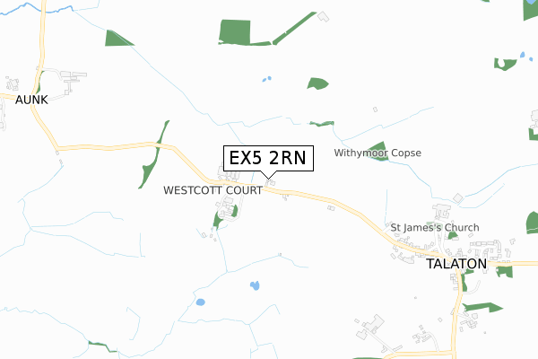 EX5 2RN map - small scale - OS Open Zoomstack (Ordnance Survey)