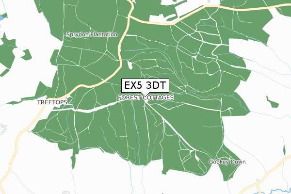 EX5 3DT map - small scale - OS Open Zoomstack (Ordnance Survey)