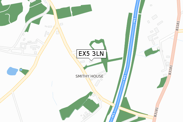 EX5 3LN map - large scale - OS Open Zoomstack (Ordnance Survey)