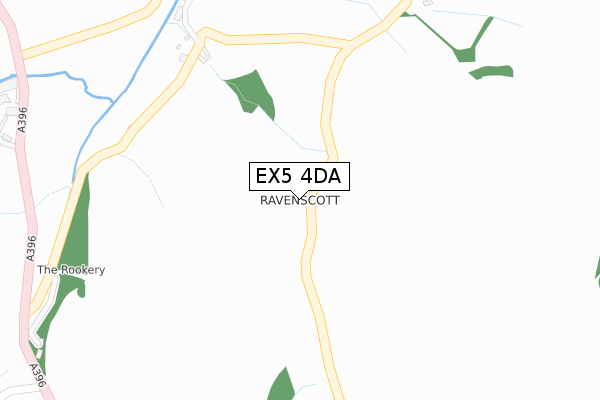 EX5 4DA map - large scale - OS Open Zoomstack (Ordnance Survey)