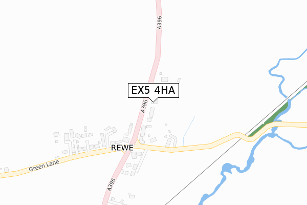 EX5 4HA map - large scale - OS Open Zoomstack (Ordnance Survey)