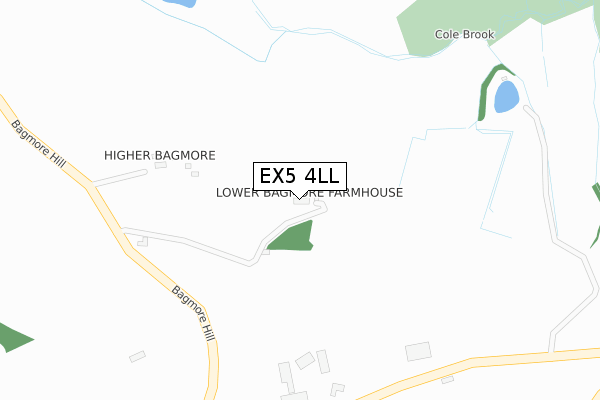 EX5 4LL map - large scale - OS Open Zoomstack (Ordnance Survey)