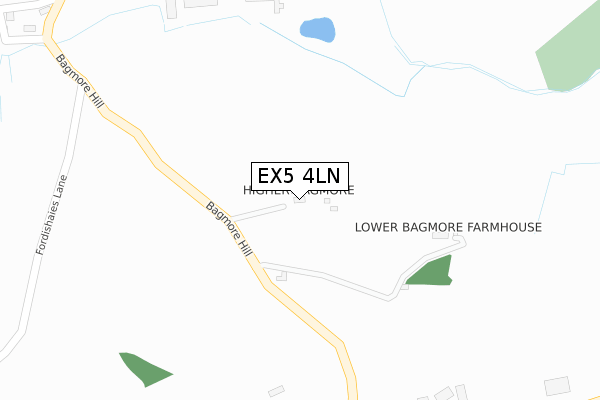 EX5 4LN map - large scale - OS Open Zoomstack (Ordnance Survey)