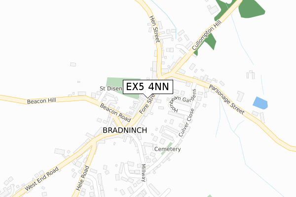 EX5 4NN map - large scale - OS Open Zoomstack (Ordnance Survey)