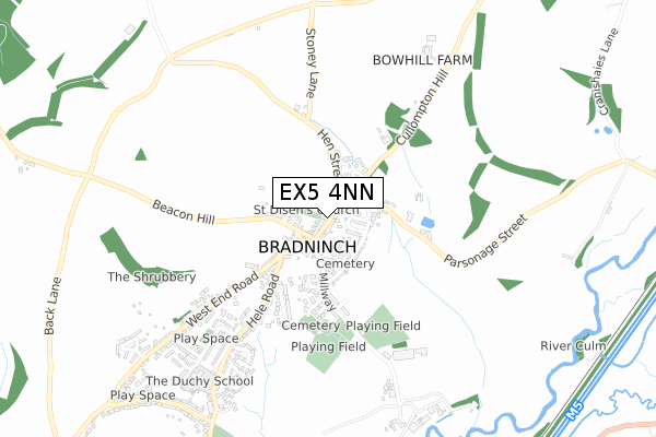 EX5 4NN map - small scale - OS Open Zoomstack (Ordnance Survey)