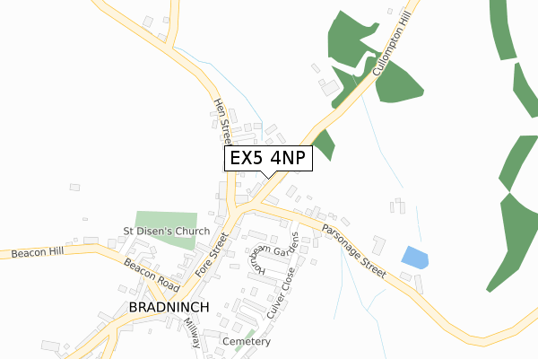 EX5 4NP map - large scale - OS Open Zoomstack (Ordnance Survey)