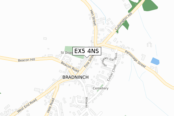 EX5 4NS map - large scale - OS Open Zoomstack (Ordnance Survey)