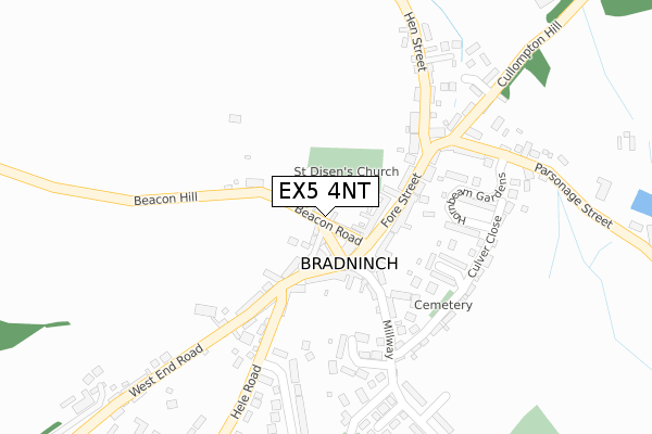 EX5 4NT map - large scale - OS Open Zoomstack (Ordnance Survey)