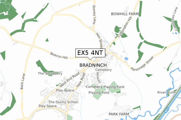EX5 4NT map - small scale - OS Open Zoomstack (Ordnance Survey)