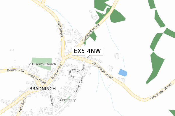 EX5 4NW map - large scale - OS Open Zoomstack (Ordnance Survey)