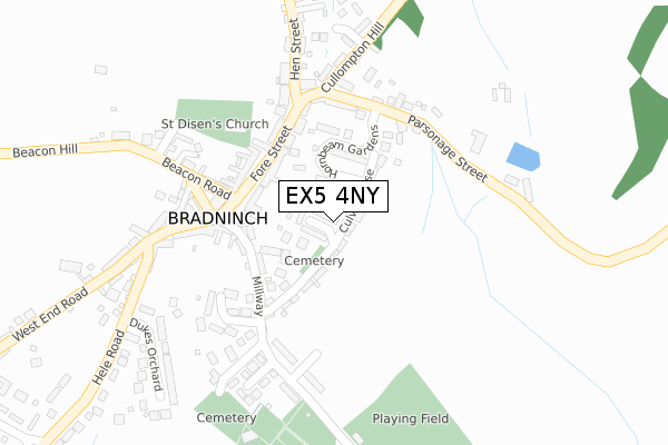 EX5 4NY map - large scale - OS Open Zoomstack (Ordnance Survey)