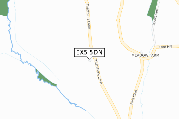 EX5 5DN map - large scale - OS Open Zoomstack (Ordnance Survey)