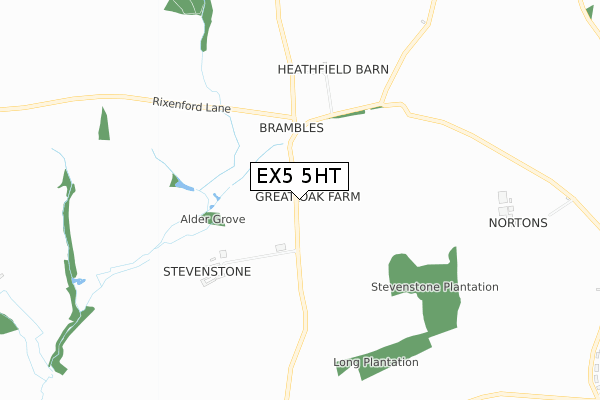 EX5 5HT map - small scale - OS Open Zoomstack (Ordnance Survey)