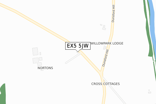 EX5 5JW map - large scale - OS Open Zoomstack (Ordnance Survey)