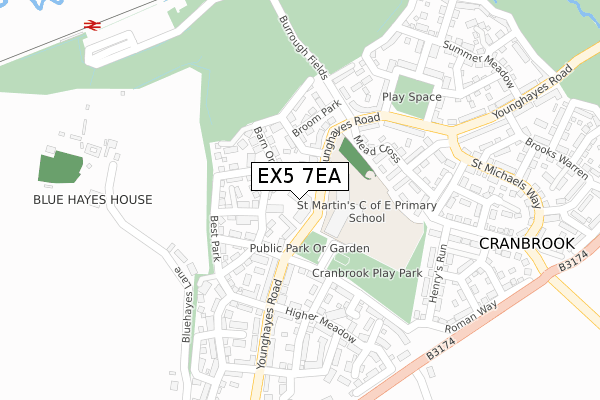 EX5 7EA map - large scale - OS Open Zoomstack (Ordnance Survey) EX5 7EA map - large scale - OS Open Zoomstack (Ordnance Survey)