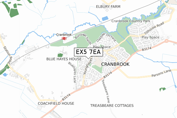 EX5 7EA map - small scale - OS Open Zoomstack (Ordnance Survey) EX5 7EA map - small scale - OS Open Zoomstack (Ordnance Survey)