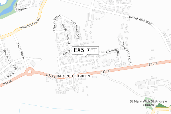 EX5 7FT map - large scale - OS Open Zoomstack (Ordnance Survey)