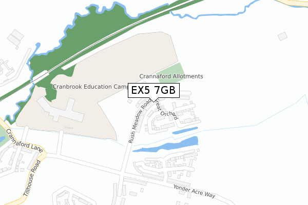 EX5 7GB map - large scale - OS Open Zoomstack (Ordnance Survey)