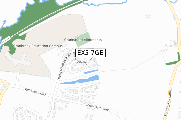EX5 7GE map - large scale - OS Open Zoomstack (Ordnance Survey) EX5 7GE map - large scale - OS Open Zoomstack (Ordnance Survey)
