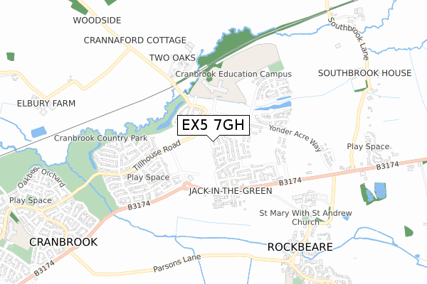 EX5 7GH map - small scale - OS Open Zoomstack (Ordnance Survey) EX5 7GH map - small scale - OS Open Zoomstack (Ordnance Survey)