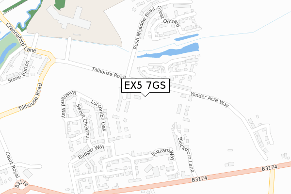 EX5 7GS map - large scale - OS Open Zoomstack (Ordnance Survey)
