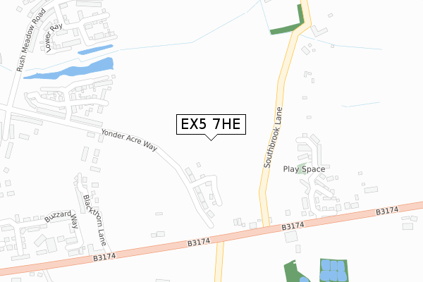 EX5 7HE map - large scale - OS Open Zoomstack (Ordnance Survey)