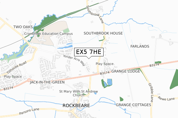 EX5 7HE map - small scale - OS Open Zoomstack (Ordnance Survey) EX5 7HE map - small scale - OS Open Zoomstack (Ordnance Survey)