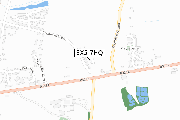 EX5 7HQ map - large scale - OS Open Zoomstack (Ordnance Survey)
