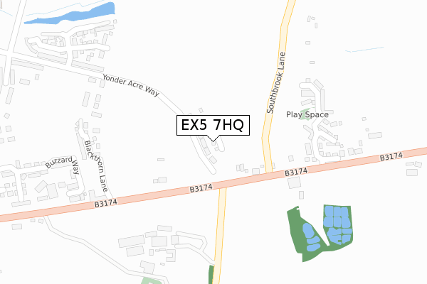 EX5 7HQ map - large scale - OS Open Zoomstack (Ordnance Survey) EX5 7HQ map - large scale - OS Open Zoomstack (Ordnance Survey)
