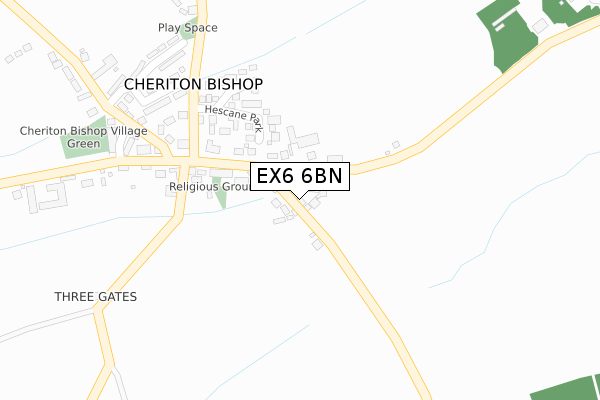 EX6 6BN map - large scale - OS Open Zoomstack (Ordnance Survey)