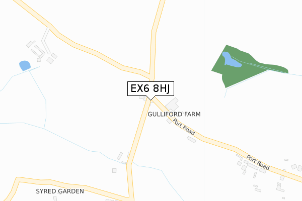 EX6 8HJ map - large scale - OS Open Zoomstack (Ordnance Survey)