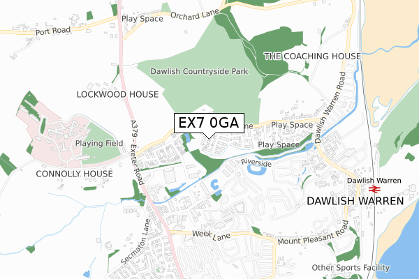 EX7 0GA map - small scale - OS Open Zoomstack (Ordnance Survey)