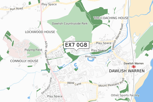 EX7 0GB map - small scale - OS Open Zoomstack (Ordnance Survey)