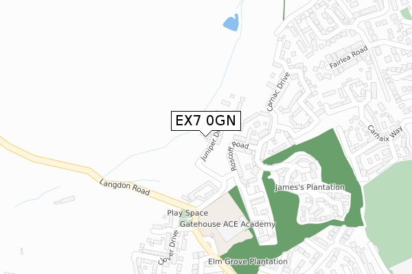 EX7 0GN map - large scale - OS Open Zoomstack (Ordnance Survey)