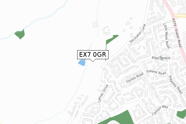 EX7 0GR map - large scale - OS Open Zoomstack (Ordnance Survey)