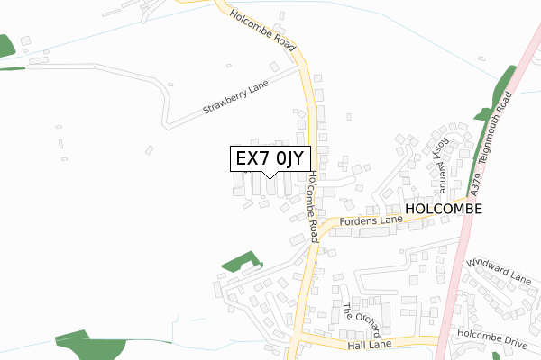 EX7 0JY map - large scale - OS Open Zoomstack (Ordnance Survey)