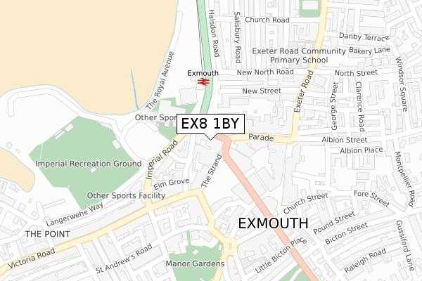 EX8 1BY map - large scale - OS Open Zoomstack (Ordnance Survey)