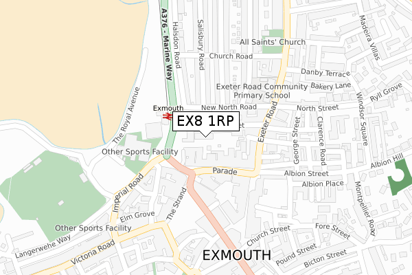 EX8 1RP map - large scale - OS Open Zoomstack (Ordnance Survey)