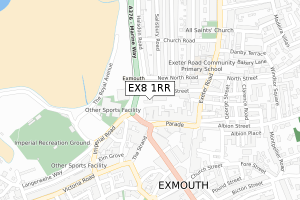 EX8 1RR map - large scale - OS Open Zoomstack (Ordnance Survey)
