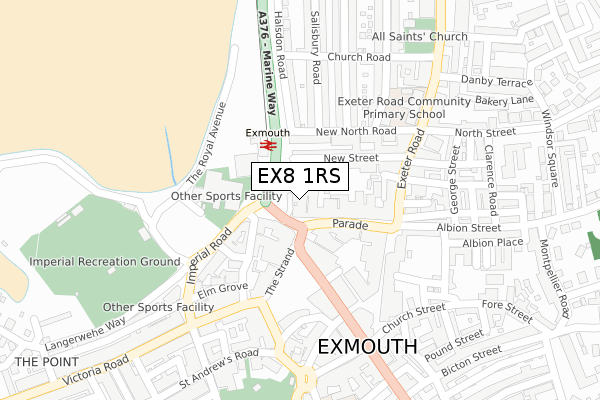 EX8 1RS map - large scale - OS Open Zoomstack (Ordnance Survey)