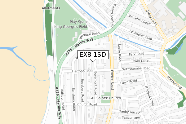 EX8 1SD map - large scale - OS Open Zoomstack (Ordnance Survey)
